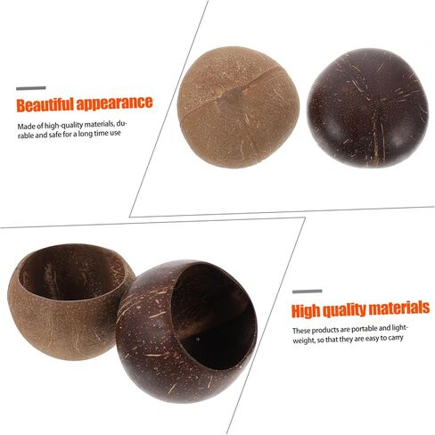 Alipis 2Pcs Coconut Shell Candle Holders Natural Soy Wax Creative Decorative Candle Bowls for Home Decor for Dining and Relaxation in Saudi Arabia