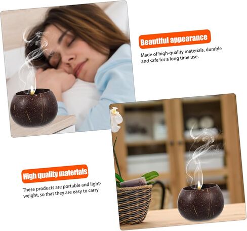 Cabilock 2pcs Coconut Shell Candle Holders Tropical Cups DIY Candle Containers Jars in Saudi Arabia