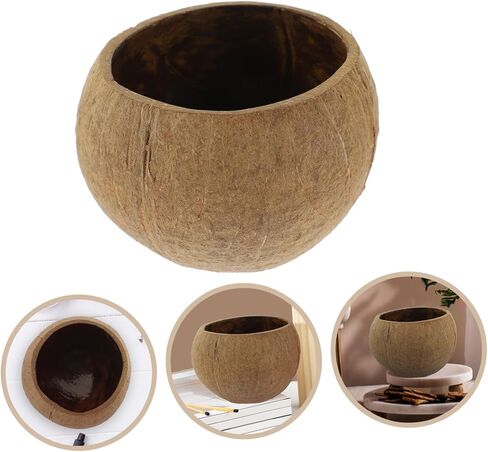 CIIEEEO COCONUT Shell حامل شمعة مجموعة DIY الصويا الشمع شمعة وعاء جوز الهند الطبيعي كأس المنزل الديكور المنزل in Saudi Arabia