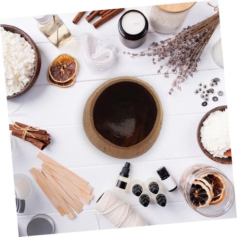 CIIEEEO COCONUT Shell حامل شمعة مجموعة DIY الصويا الشمع شمعة وعاء جوز الهند الطبيعي كأس المنزل الديكور المنزل in Saudi Arabia