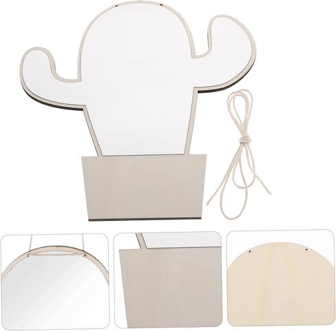 Cactus Shaped Kids Mirror Small Safe Wooden Mirror for Nursery and Children's Room Decor for Baby's Crib and Playroom in Saudi Arabia