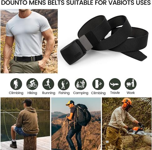 Reversible Nylon Web Belt with YKK Buckle, Metal-Free Airport Security, 49-59 Inch Adjustable Length in Kuwait