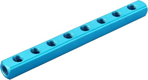 Baomain Manifold Block Pneumatic 6 Way 9 Port 1/4" PT Threaded Ports Quick Connect Air Hose Inline in Kuwait