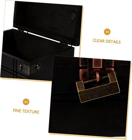 Vintage Decor Storage Box Wooden Jewelry Organizer Multipurpose Treasure Chest for Home (Multi) in Saudi Arabia