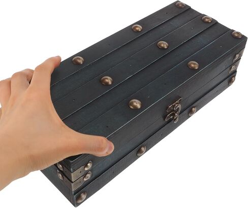 صندوق تخزين الكنز الخشبي عتيق الصدر للتخزين للمجوهرات والتذكارات كملحقات لعبة Pirate Pirate Devinative Pirate للهدايا الخاصة بالمناسبات الخاصة in Kuwait
