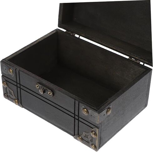 Vintage Decor Storage Box Wooden Jewelry Organizer Multipurpose Treasure Chest for Home (Grey) in Saudi Arabia