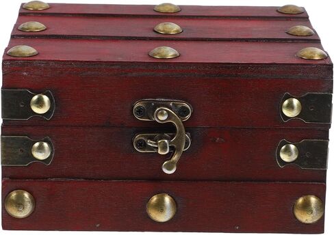 Retro Jewelry Box Treasure Chest Storage for Rings Earrings Necklaces (Red) in Saudi Arabia