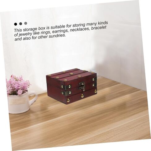 Retro Jewelry Box Treasure Chest Storage for Rings Earrings Necklaces (Red) in Saudi Arabia