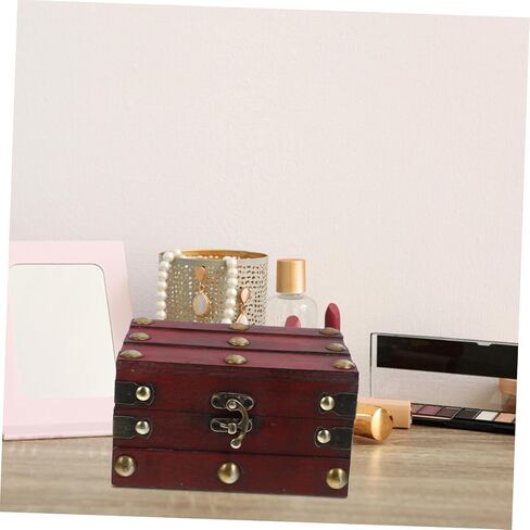 Retro Jewelry Box Treasure Chest Storage for Rings Earrings Necklaces (Red) in Saudi Arabia