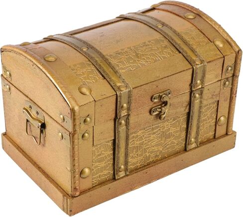 Retro Style Wooden Pirate Treasure Chest Decorative Jewelry Organizer Box Small for Bracelets Earrings Necklaces Keepsake Storage and Display in Saudi Arabia