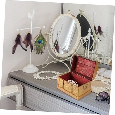 Retro Style Wooden Pirate Treasure Chest Decorative Jewelry Organizer Box Small for Bracelets Earrings Necklaces Keepsake Storage and Display in Saudi Arabia