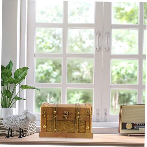 Retro Style Wooden Pirate Treasure Chest Decorative Jewelry Organizer Box Small for Bracelets Earrings Necklaces Keepsake Storage and Display in Saudi Arabia