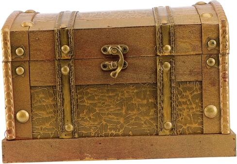 Ciieeo Rustic Antique Wooden Pirate Treasure Chest Jewelry Storage Box Small Vintage Keepsake Organizer for Bracelets Earrings Necklaces Display and Travel in Saudi Arabia