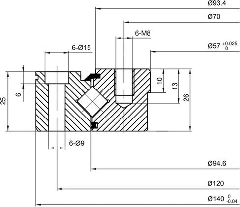 Precision Bearing XU060094 57MMX140MMX26MM Slewing Ring, Crossed Roller Bearing, Without Gear Teeth in Saudi Arabia