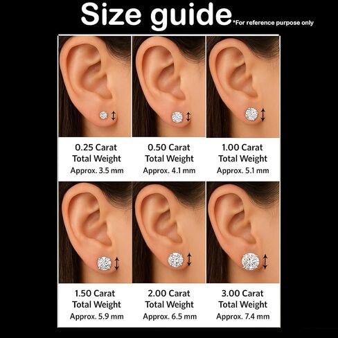 Belacqua Lab Grown Diamond Stud Earrings in 14K White Gold, Round Cut, 1/4 to 4 Carat, F Color, VS Clarity, Prong Setting, Push Back, Fine Jewelry for Women, Gift Box Included in Saudi Arabia
