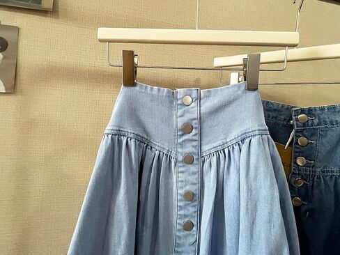 Utcoco Women's High Weavt Long Denim Skirt Button Down Swing A-Line Jean Maxi Tkirt مع جيوب in Saudi Arabia