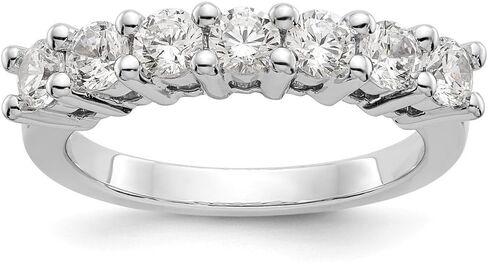 14K White Gold Lab Grown Diamond VS/SI, D E F, 7 Stone Band Ring in Saudi Arabia