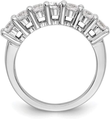 14K White Gold Lab Grown Diamond VS/SI, D E F, 7 Stone Band Ring in Saudi Arabia