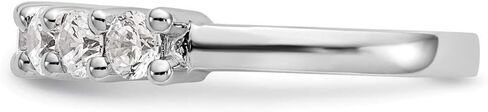 14K White Gold Lab Grown Diamond VS/SI, D E F, 7 Stone Band Ring in Saudi Arabia