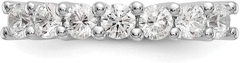 14K White Gold Lab Grown Diamond VS/SI, D E F, 7 Stone Band Ring in Saudi Arabia