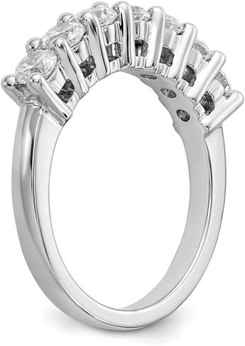 14K White Gold Lab Grown Diamond VS/SI, D E F, 7 Stone Band Ring in Saudi Arabia