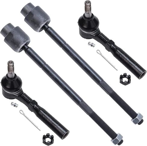 Detroit Axle - Front 4pc Tie Rods for 95-05 Chevy Cavalier Pontiac Sunfire, 4 Outer & Inner Tie Rod Ends 1995 1996 1997 1998 1999 2000 2001 2002 2003 2004 2005 Replacement in Saudi Arabia