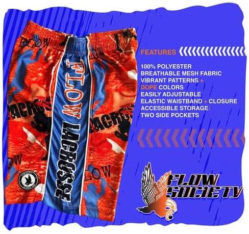 مجتمع التدفق القبيح سترة الذروة شورت الأولاد - كيد رياضي - كرة السلة - البيسبول - الهوكي - كرة القدم - لاكروس in Kuwait