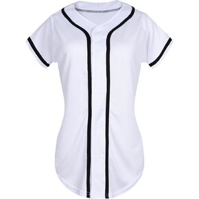 Womens Baseball Jersey Button Downball Jersey Short Sleeve Tee Hip Hop Shirt Active Team Sports Assiforms in Kuwait