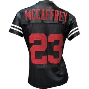 Custom Glitterflake Christian McCaffrey Womens Black Mesh Jersey Size Small in Kuwait