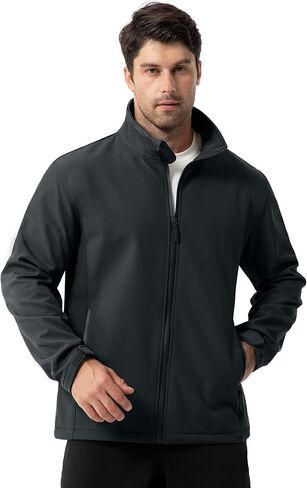 ZITY Men's Lightweight Softshell Jacket Warm Fleece Lined Waterproof Rain Jacket Windbreaker Windproof Soft Shell Outdoor in Kuwait