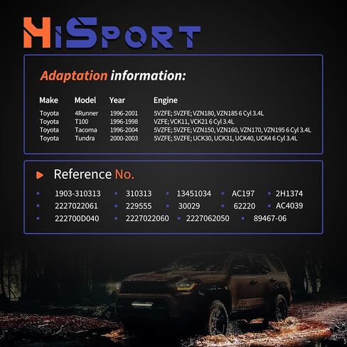 Hisport Idle Control Valve مع Gasket 22270-62050 متوافق مع Toyota Tundra 2000-2003 ، T100 1997-1998 ، Tacoma 1997-2004 ، 4Runner 1996-2000 3.4L V6 فقط نقل يدوي مناسب in Saudi Arabia