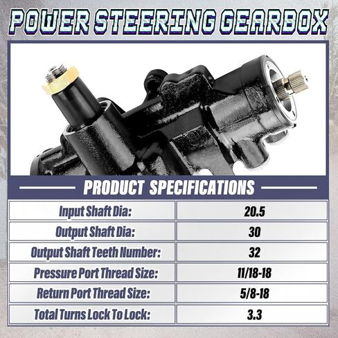 Power Steering Gear Box Fit for Pontiac Firebird Catalina GTO 1967-1976, Gremlin Hornet Javelin Matador ScoutII Bonneville, Tempest Ventura OE 358938 in Saudi Arabia