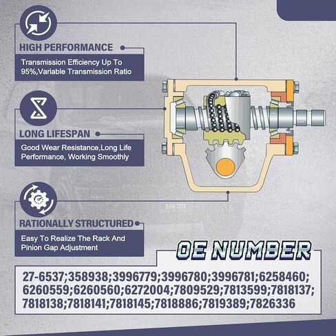 Power Steering Gear Box Fit for Pontiac Firebird Catalina GTO 1967-1976, Gremlin Hornet Javelin Matador ScoutII Bonneville, Tempest Ventura OE 358938 in Saudi Arabia