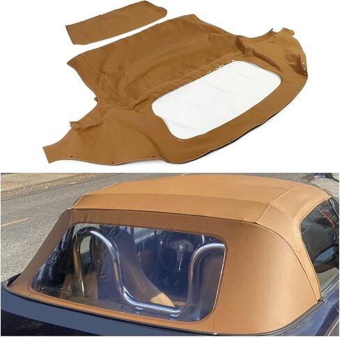 Hecasa استبدال قمة قابلة للتحويل قبيحة قابلة للتحويل متوافق مع 1990-2005 Mazda Miata Mx5 مع نافذة بلاستيكية واضحة ، فاينلث فينيل الأسود من الدرجة الأولى in Kuwait
