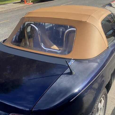 Hecasa استبدال قمة قابلة للتحويل قبيحة قابلة للتحويل متوافق مع 1990-2005 Mazda Miata Mx5 مع نافذة بلاستيكية واضحة ، فاينلث فينيل الأسود من الدرجة الأولى in Kuwait