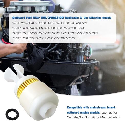 65L24563 عنصر مرشح الوقود لـ 225HP S225 LX225 L225 V225 VX225 F225 LF225 V250 1997-2005 in Saudi Arabia