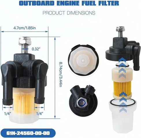 6R3-24560-00-00 Fuel Filter for Yamaha F115 F150 F200 VMAX SHO Motors in Saudi Arabia