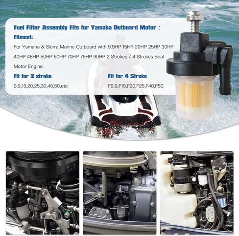 6R3-24560-00-00 Fuel Filter for Yamaha F115 F150 F200 VMAX SHO Motors in Saudi Arabia