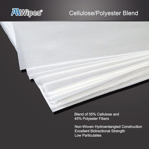 Cleanroom Wipes 6" x 6" (Bag of 150 Pcs, Grade A, 68 GSM) Lint Free Wipes Cellulose/Polyester Wipers for Lab, Electronics, Pharmaceutics, Electronics, Printing (NW06806) in Kuwait