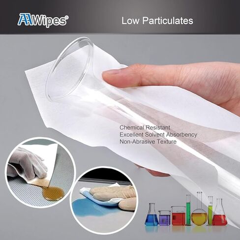 Cleanroom Wipes 6" x 6" (Bag of 150 Pcs, Grade A, 68 GSM) Lint Free Wipes Cellulose/Polyester Wipers for Lab, Electronics, Pharmaceutics, Electronics, Printing (NW06806) in Kuwait