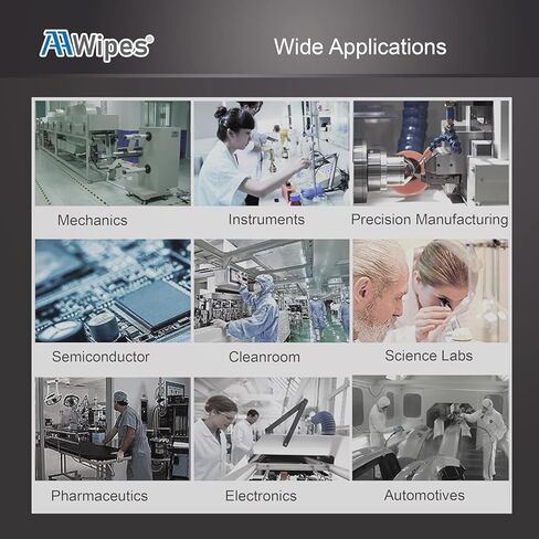 Cleanroom Wipes 6" x 6" (Bag of 150 Pcs, Grade A, 68 GSM) Lint Free Wipes Cellulose/Polyester Wipers for Lab, Electronics, Pharmaceutics, Electronics, Printing (NW06806) in Kuwait