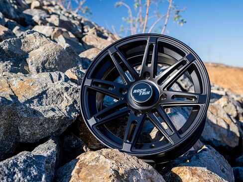 RockTrix RT103 4pc 12in ATV Wheels 4x110 Rims, 12x7, 5+2 Offset, For ATV UTV with IRS (Independent Rear Suspension), Compatible with Bombardier Honda Kawasaki Yamaha Suzuki 4/110 (Set of 4) in Saudi Arabia