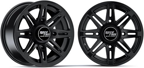 RockTrix RT103 4pc 12in ATV Wheels 4x110 Rims, 12x7, 5+2 Offset, For ATV UTV with IRS (Independent Rear Suspension), Compatible with Bombardier Honda Kawasaki Yamaha Suzuki 4/110 (Set of 4) in Saudi Arabia