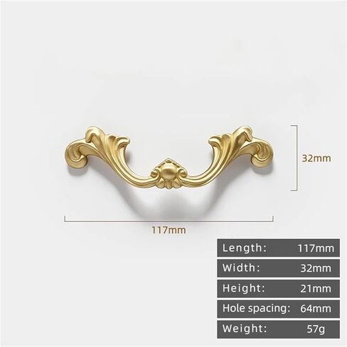 Solid Brass Gold Handle Retro Kitchen Cabinet Drawer Pull 1Pcs(L2086-96) in Saudi Arabia