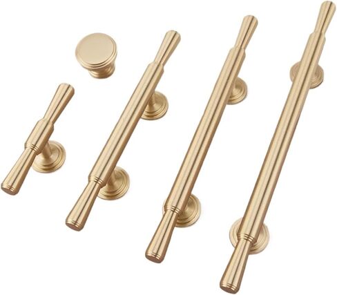 Solid Brass Drawer Gold T-Handle Kitchen Cabinet Silver Long Handle 1Pcs(L1092-160-Chrome) in Saudi Arabia