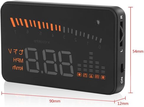3 '' CAR HUD ADEX DISPLAY OPCOPBOARDOR CONTINGURE مع واجهة OBDII/EUOBD ، نظام تحذير السرعة ، سرعة السيارة MPH/KPM CAR ELECTRICAL SOPS in Saudi Arabia