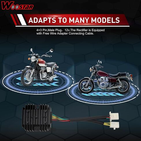 WOOSTAR 6 Pin Voltage Regulator Rectifier Replacement for 1979-1986 CM400 CM450 CH 125cc 150cc 250cc Moped Scooter in Saudi Arabia