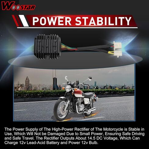 WOOSTAR 6 Pin Voltage Regulator Rectifier Replacement for 1979-1986 CM400 CM450 CH 125cc 150cc 250cc Moped Scooter in Saudi Arabia