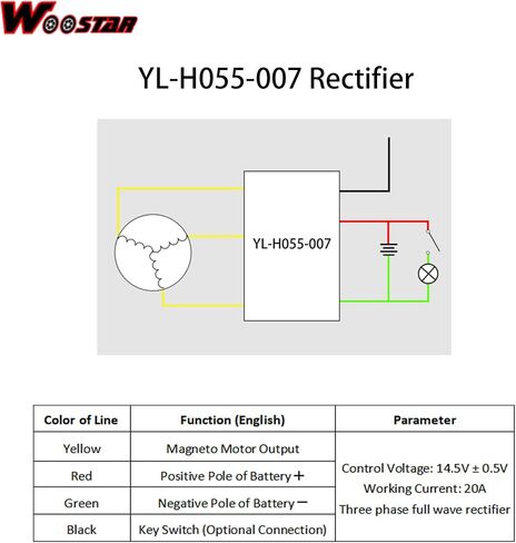 WOOSTAR 6 Pin Voltage Regulator Rectifier Replacement for 1979-1986 CM400 CM450 CH 125cc 150cc 250cc Moped Scooter in Saudi Arabia