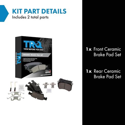 TRQ Brake Pads Ceramic Compatible with 2012-2017 Mercedes-Benz CLS550 2012-2014 E550 in Saudi Arabia